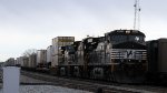 NS 9213 leads train 213 towards Pomona on an overcast morning